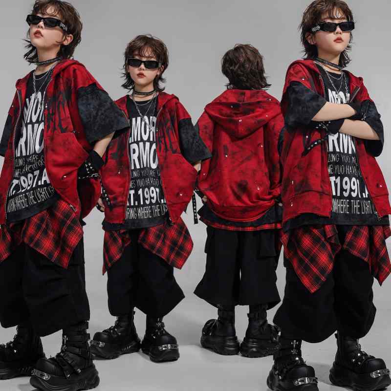 ダンス衣装 キッズ 男の子 女の子 ヒップホップ ストリート ジャズダンス 発表会 ステージ イベント 練習着 クール おしゃれ トレンド セットアップ 上下セット 伸縮性 ストレッチ素材 ショートパンツ Tシャツ
