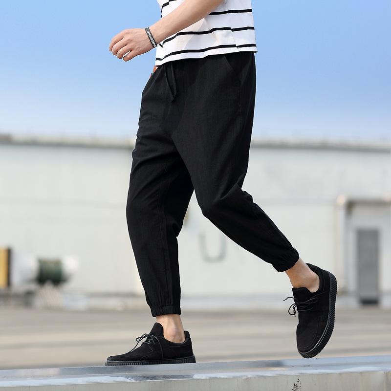 カジュアルパンツ メンズ 男性 麻 リネン ゆったり リラックス テーパード 9分丈 アンクル丈 春夏 イージーケア 普段使い ミドルウエスト