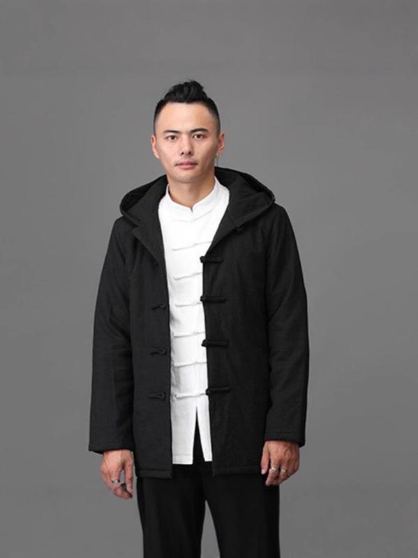 アウター メンズ 中華風 唐装 盤扣 チャイナボタン レトロ 禅服 綿入りジャケット 綿麻 コットンリネン 防寒 保温 ゆったり 冬物 カジュアル