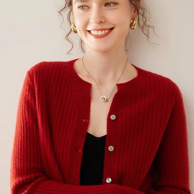 カーディガン レディース 女性用 春秋 カシミヤ ウール Vネック ゆったり 長袖 リラックスフィット 着回し かわいい 羽織り ニットトップス
