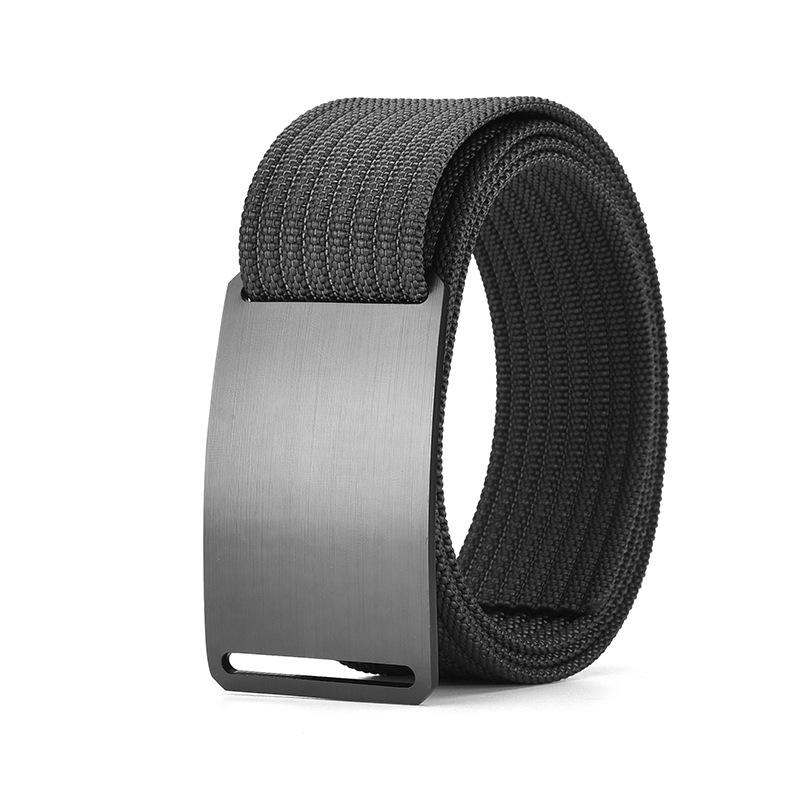 ベルト メンズ 男性用 アルミバックル ナイロンベルト キャンバス 帆布 編み込み ワンタッチバックル アウトドア レジャー 普段使い グレー ブラック ブラウン