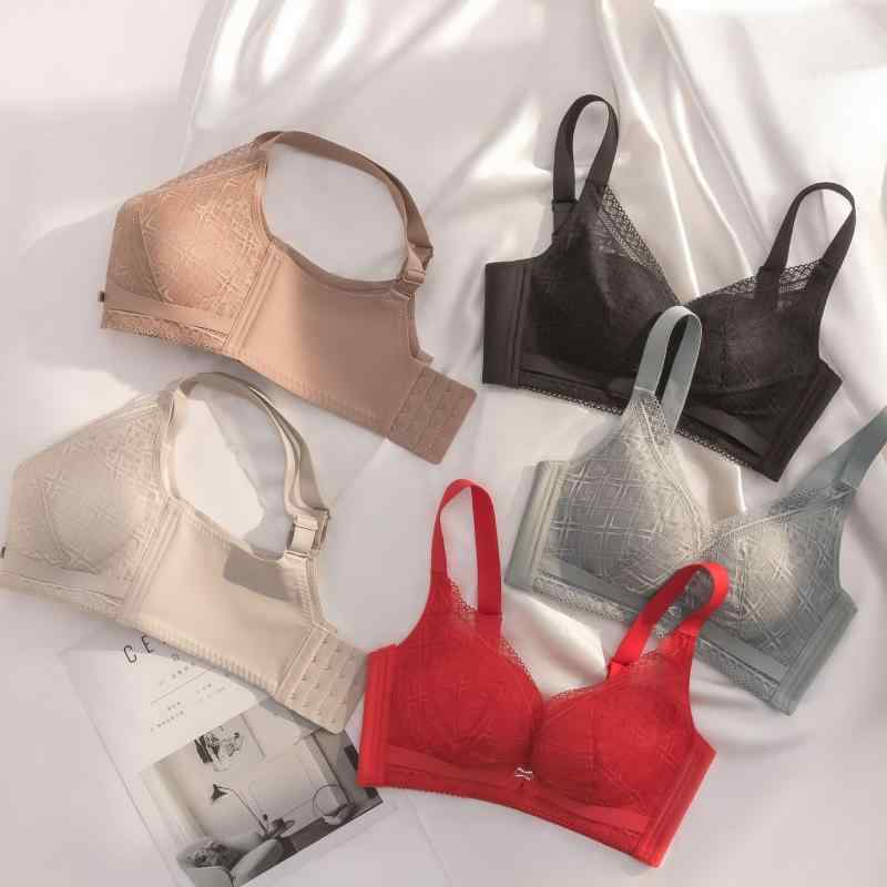 ブラジャー レディース ラテックス ノンワイヤー 寄せ上げ 谷間メイク 補正 薄手モールドカップ レース 通気性 吸湿速乾 快適 ナイロン
