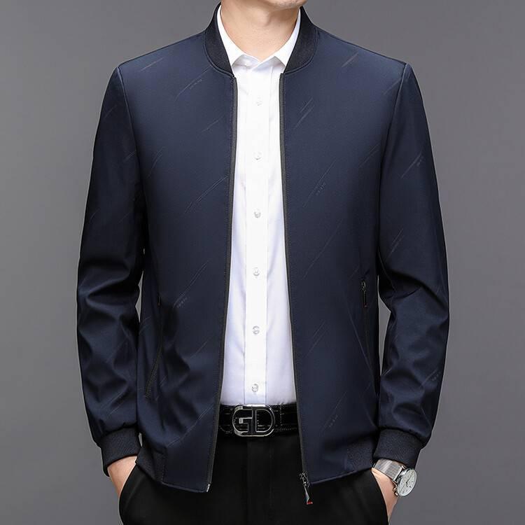 ジャケット メンズ 男性用 秋冬 ベースボールジャケット 野球服 ビジネス カジュアル オフィスカジュアル スタンドカラー ポリエステル 耐久性 着回し ブラック ネイビー カーキ