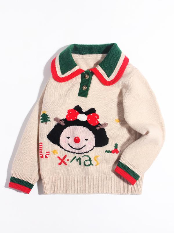 セーター キッズ 女の子 カシミヤ ニット 厚手 保温 防寒 あったか 暖かい クルーネック 丸首 秋冬 カジュアル レトロ かわいい 子供服 プルオーバー｜あじゅり 8,950円