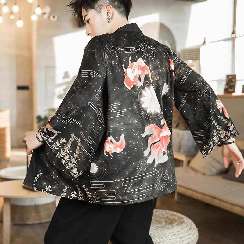 羽織り メンズ 中国風 漢服 白鳥 墨龍 ドラゴン柄 カーディガン ガウン 大きいサイズ ゆったり 春夏 アジアンテイスト モダール素材 軽量 普段使い 前開き ロング丈