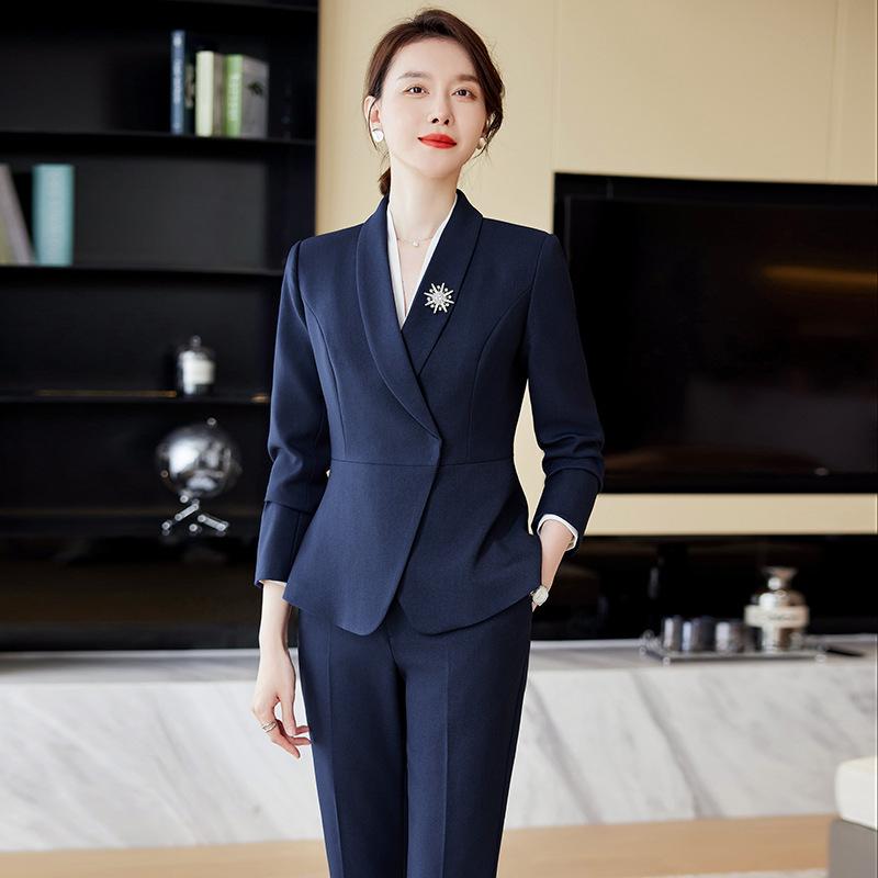 ビジネススーツ レディース 秋冬 スリムフィット エレガント 接客業 ホテル マネージャー 事務服 ユニフォーム オフィス フォーマル テーラードジャケット パンツ スカート 伸縮素材