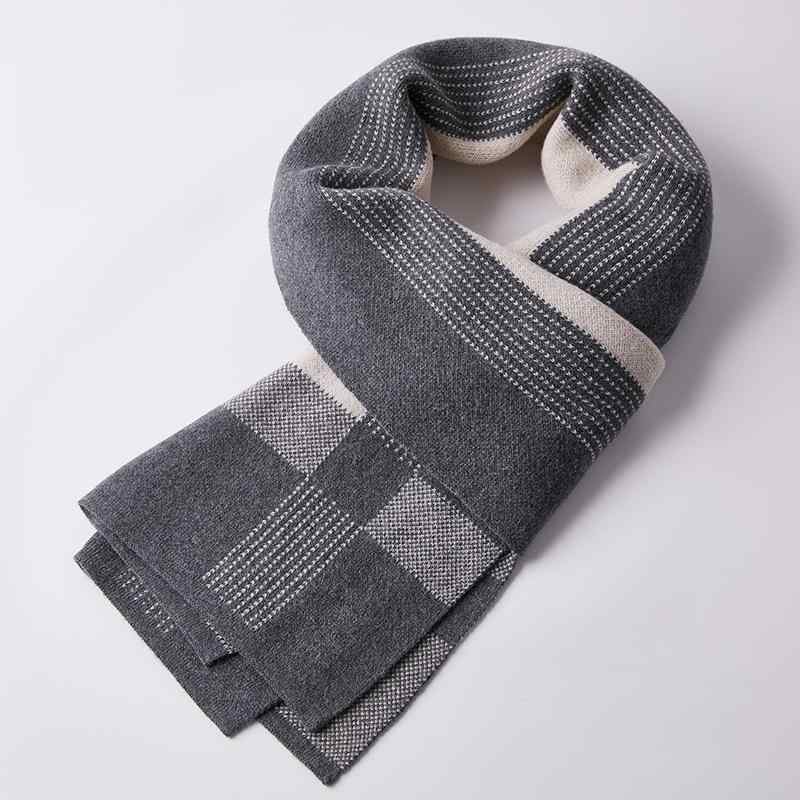 マフラー メンズ 男性用 カシミヤ ウール 上質 保温 防寒 韓国風 秋冬 チェック柄 シンプル ファッション カジュアル
