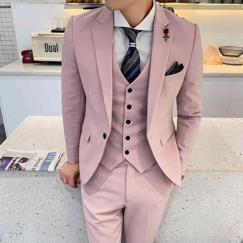 スーツ メンズ 男性用 スリーピーススーツ 新郎 結婚式 披露宴 ウェディング フォーマル パーティー イベント 発表会 ステージ衣装 スリムフィット 細身 スタイリッシュ シングルボタン 綿混 アセテート レッド ブラック パープル｜あじゅり