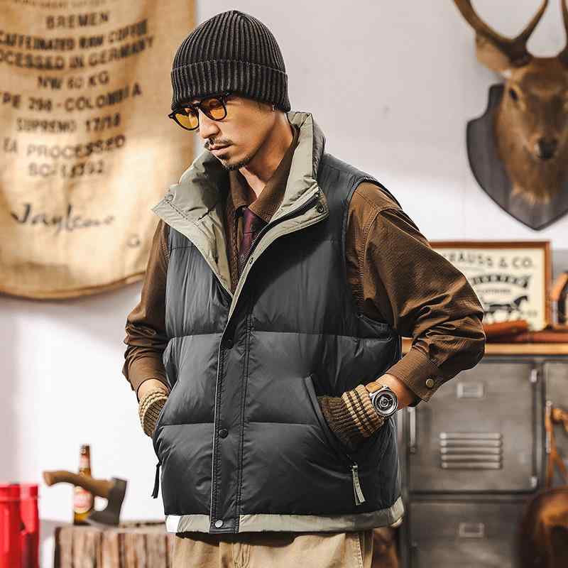 落ち込む限りない メンズ 成人男性用 90%ホワイトダックダウン 軽さ 防寒 保温 生あたたかい 秋冬 照明ランプ色合い アウトドア 心地よい 町若い者 黒いこと
