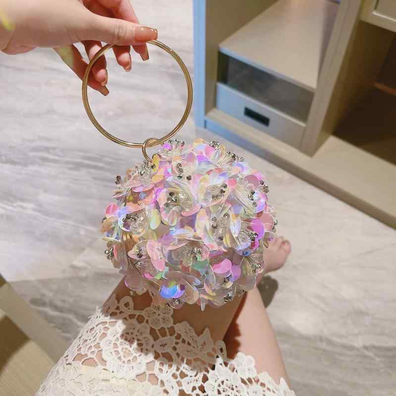 バッグ レディース 丸型 花柄 ミニ ハンドバッグ クラッチバッグ イブニングバッグ 結婚式 披露宴 パーティー フォーマル お呼ばれ 普段使い デイリー リストストラップ付き ABS樹脂 かわいい エレガント 硬め