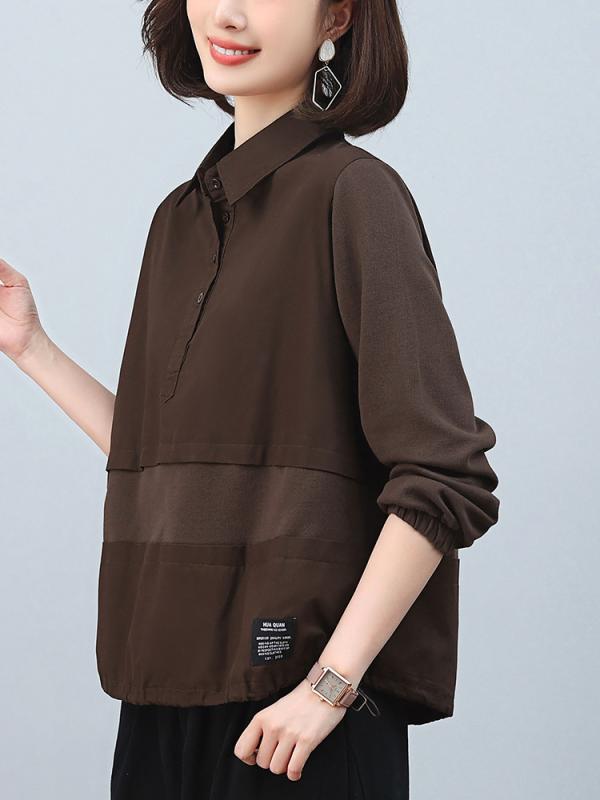 スウェット レディース 春秋 上品 おしゃれ 襟付き プルオーバー トレーナー 長袖 ゆったり オーバーサイズ 若見え ミセス 母親 カジュアル 普段使い 綿 コットン オレンジレッド ブラウン