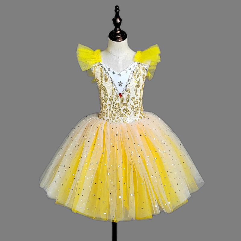 ドレス キッズ 女の子 プリンセス フォーマル チュール レース スパンコール フラワーガール 結婚式 発表会 演奏会 イベント ステージ バレエ ダンス 衣装