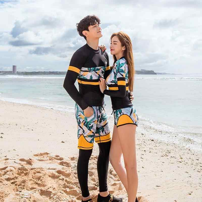 ウェットスーツ カップル 男女兼用 セパレート UVカット 紫外線対策 長袖 ロングパンツ 保温 防寒 サーフィン シュノーケリング ダイビング スイムウェア マリンスポーツ 伸縮性 丈夫