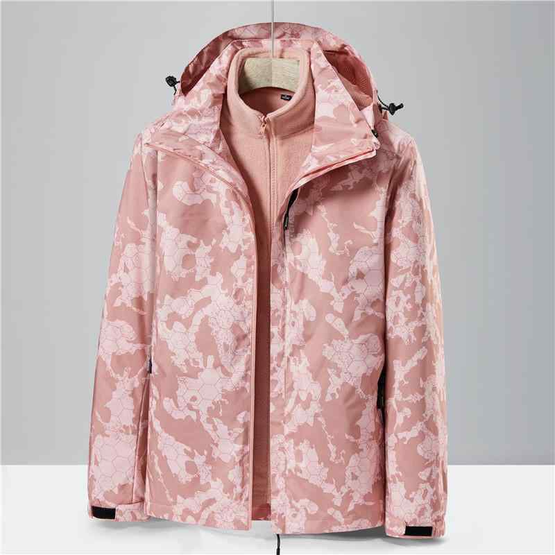 登山ジャケット メンズ レディース 秋冬春 防水 防風 透湿 防寒 吸汗速乾 フリースインナー 3WAY ポリエステル 迷彩柄 アウトドア 登山 ハイキング キャンプ サイクリング カジュアル 多機能