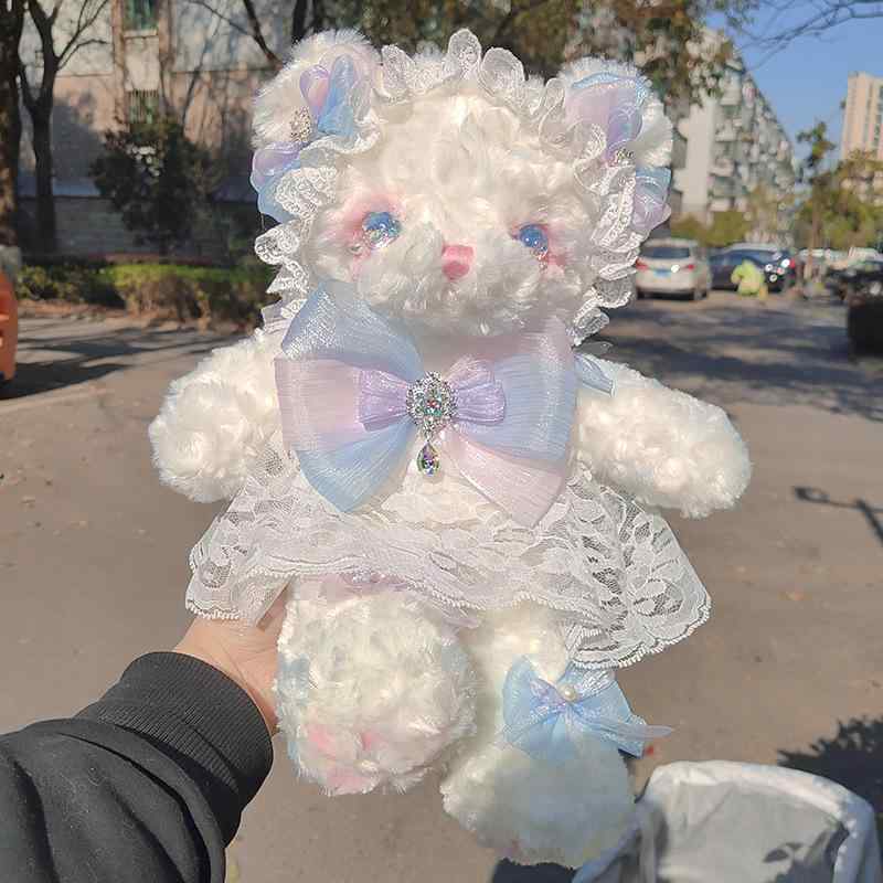 ショルダーバッグ レディース ロリータ ドリーム クマモチーフ ぬいぐるみ ハンドメイド もこもこ ファー かわいい リボン パール ミニ 斜め掛け 動物型 柔らかい 普段使い