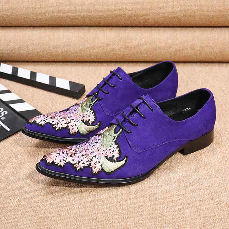 ローファー メンズ 男性用 刺繍 花柄 ポインテッドトゥ 牛革 スエード モカシン ドライビングシューズ スリッポン 通気性 普段使い カジュアル 個性的 おしゃれ 靴｜あじゅり