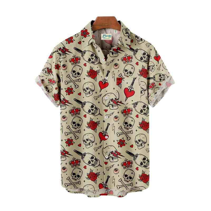 Tシャツ メンズ スカルプリント ゆったり ビッグシルエット オーバーサイズ カジュアル ストリート スポーツ 普段使い ポリエステル 抗菌 吸湿速乾 半袖 クルーネック プルオーバー 10代 20代