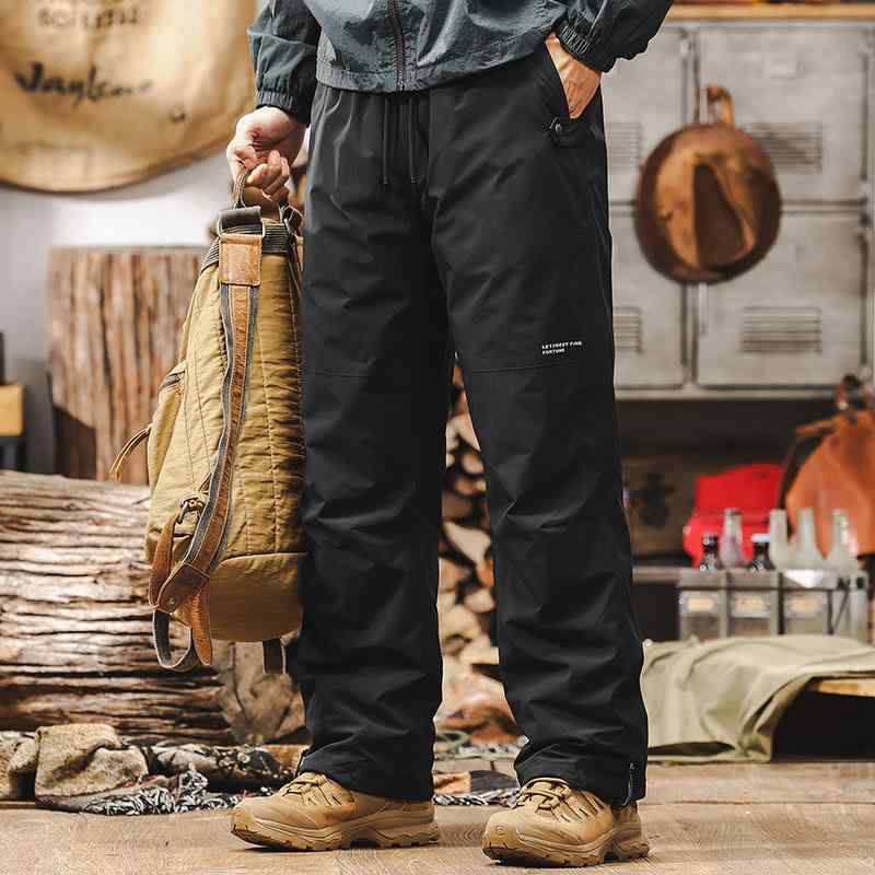 ダウンパンツ メンズ 90%ホワイトダックダウン ワーク ストレート 防寒着 アウトドア 登山 スキー スノーボード 防風 保温 高機能 秋冬 ブラック カーキ