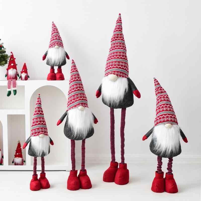 クリスマスデコレーション 伸縮式 ノーム エルフ 人形 ルドルフ トナカイ ぬいぐるみ マスコット かわいい オブジェ 置物 インテリア ディスプレイ
