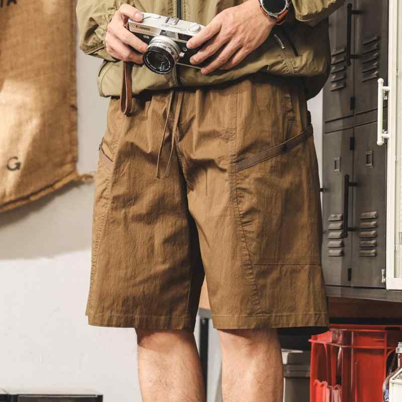 パンツ メンズ ワーク アメカジ アメリカンレトロ ゆったり ストレート 速乾 ハーフパンツ アウトドア スポーツ 薄手 綿混紡 耐久性 免アイロン ブラック ブラウン 夏物
