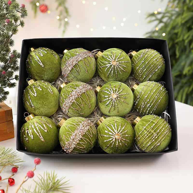 クリスマスオーナメント 高級感 煌めく ベルベット 布巻き プラスチック ボール 8cm 1 ショーウィンドウ 店舗装飾 吊り下げ飾り