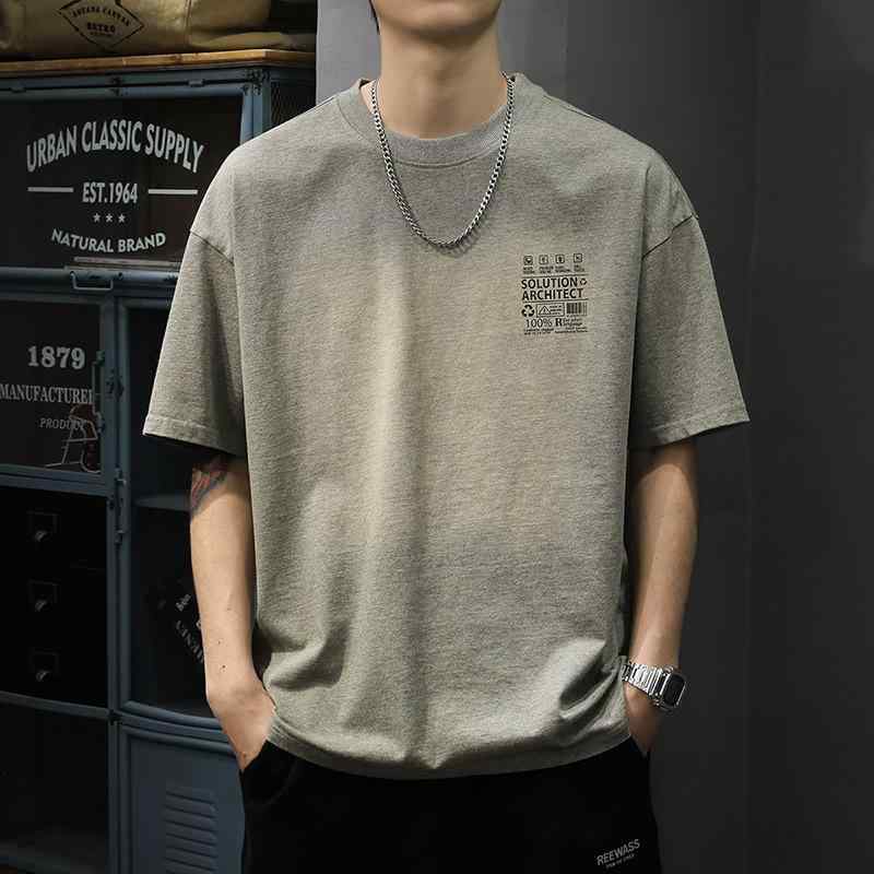 Tシャツ メンズ 男性用 夏 アメリカンヴィンテージ アメカジ ウォッシュ加工 アルファベットロゴ クルーネック 丸首 半袖 綿 コットン 薄手 抗菌 ゆったり ルーズフィット ビッグサイズ 大きいサイズ カジュアル 普段使い スポーツ トップス