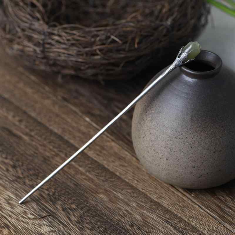 かんざし レディース 925シルバー 和田玉 花モチーフ レトロ エスニック 手作り 上品 和装 普段使い 髪飾り ヘアアクセサリー