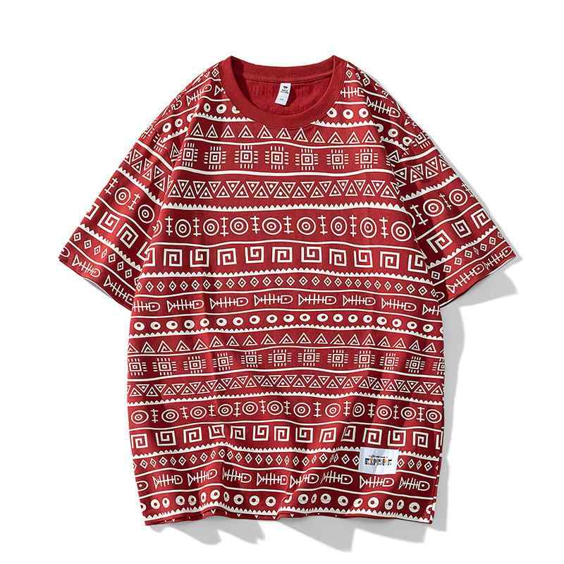 Tシャツ メンズ 春夏 人気 トレンド アメリカンレトロ ストリート ヴィンテージ 半袖 ゆったり ビッグシルエット コットン クルーネック 通気性 防シワ 耐摩耗 普段使い カジュアル カップル ブラック アイボリー レッド