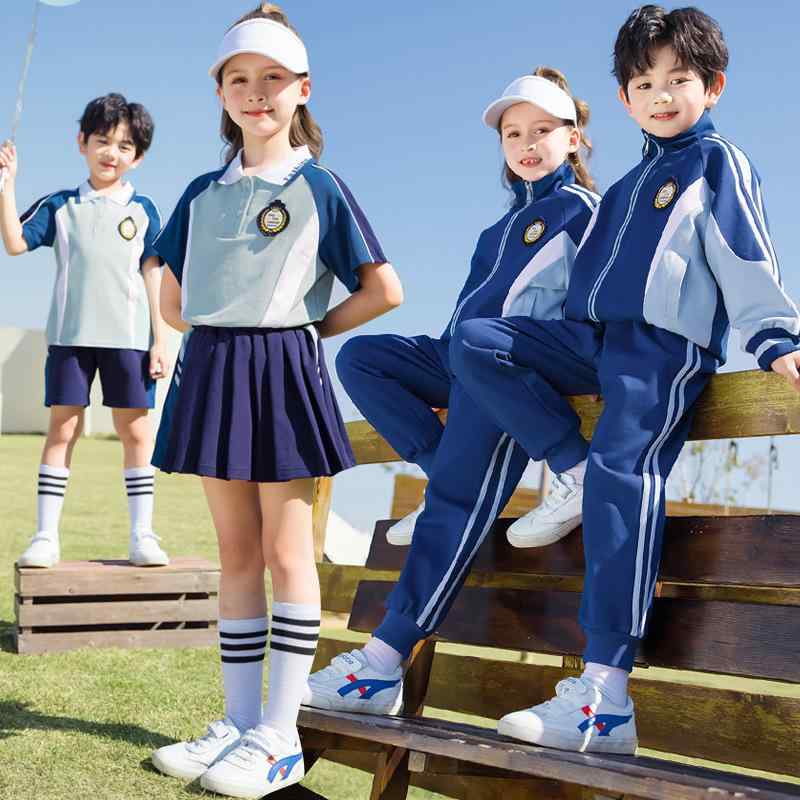 制服 キッズ 幼稚園 小学生 男女兼用 ブリティッシュ風 運動着 スポーツウェア 3点セット セットアップ 長袖 パンツ 通園 通学 春夏物 綿 柔らかい おしゃれ