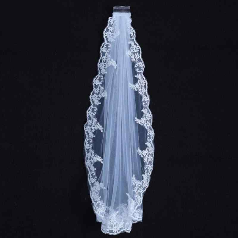 ウェディングベール レディース 花嫁 欧米風 シングルレイヤー チュール レース 櫛付き 花柄 エレガント ブライダル 結婚式 披露宴 アクセサリー