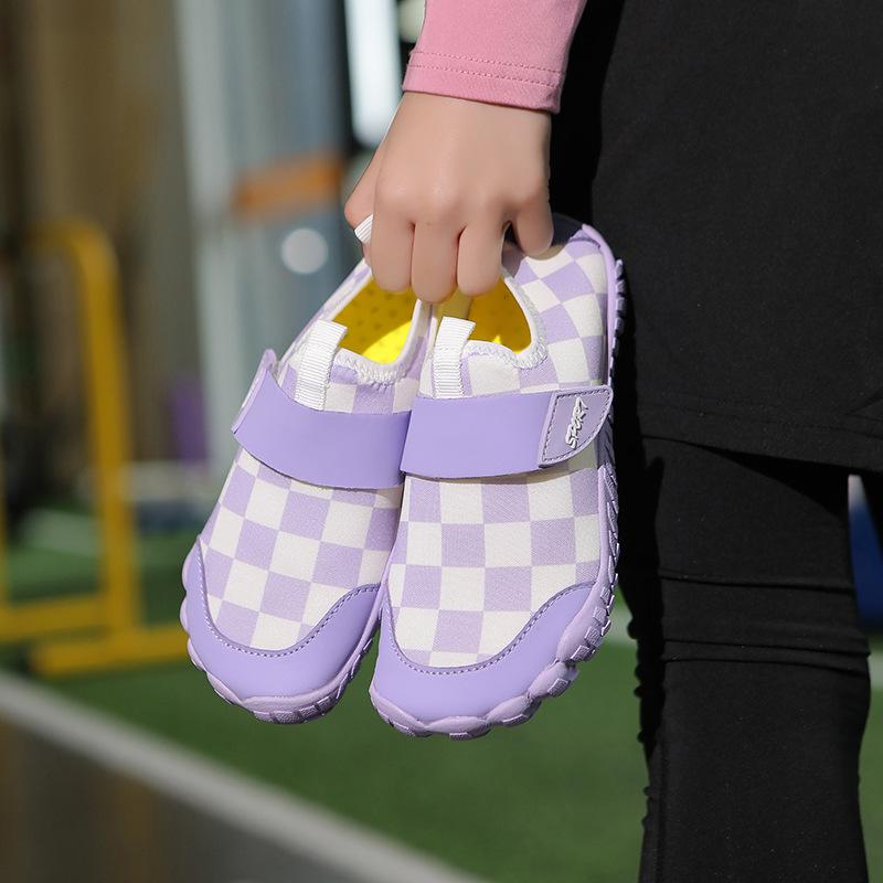 アクアシューズ キッズ 男女兼用 春夏秋 チェッカー柄 通気性 速乾性 滑り止め 伸縮素材 沢登り 川遊び ビーチ 釣り キャンプ ハイキング 水陸両用 プール 水遊び アウトドア