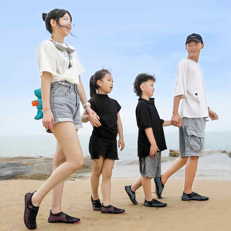 ウォーターシューズ キッズ 子供用 親子用 ユニセックス 軽量 通気性 速乾 排水 滑り止め 耐摩耗 マジックテープ ローカット アウトドア 川遊び 磯遊び 釣り ダイビング シュノーケリング ビーチ スイミング 五本指 ブラック ホワイト ブルー ロー