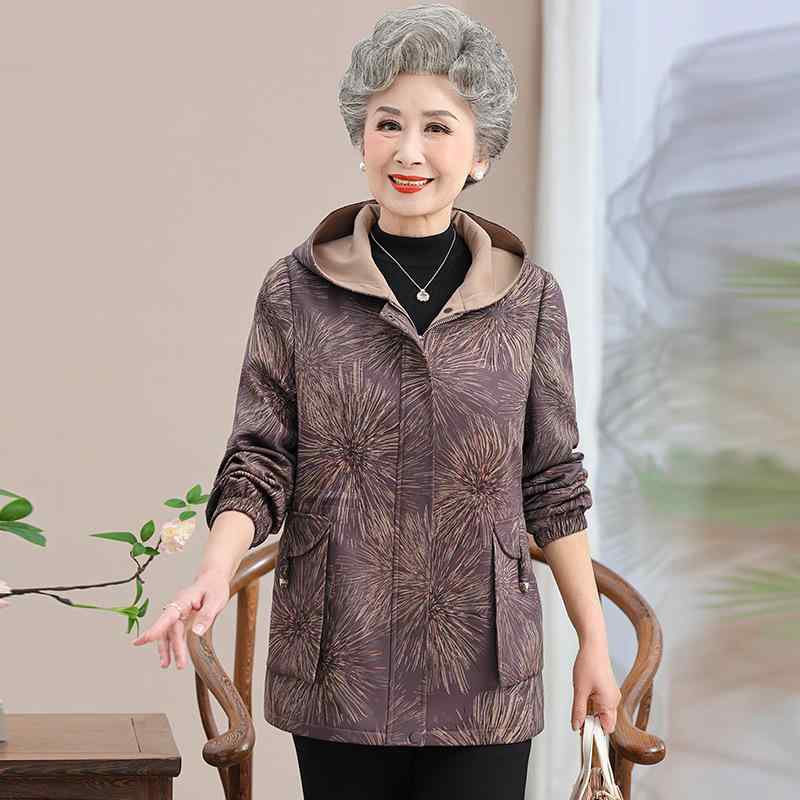 コート レディース 婦人服 ママ シニア 祖母 60代 70代 春秋 スプリングコート おしゃれ きれいめ 上品 エレガント 花柄 メッシュ ポケット付き ライトアウター パープル