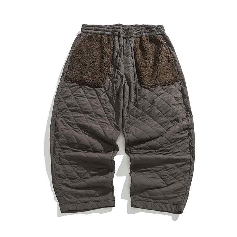 カジュアルパンツ メンズ チャイナ風 中綿入り 厚手 大きいサイズ ビッグサイズ ゆったり キルティング コーデュロイ ストレート ハイウエスト スウェット リラックス 秋冬
