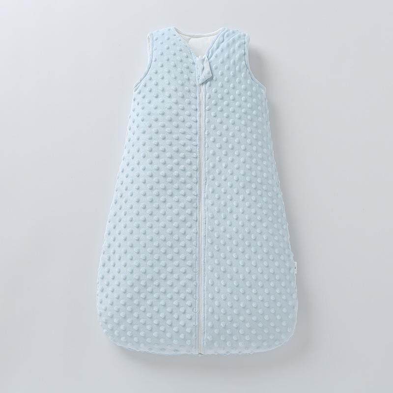 スリーパー ベビー 赤ちゃん ドットフリース コットン 厚手 秋冬用 防寒 保温 足つき 足くるみ 寝冷え防止 キック防止 ベスト型 新生児 乳児 睡眠 快適 柔らかい 出産準備