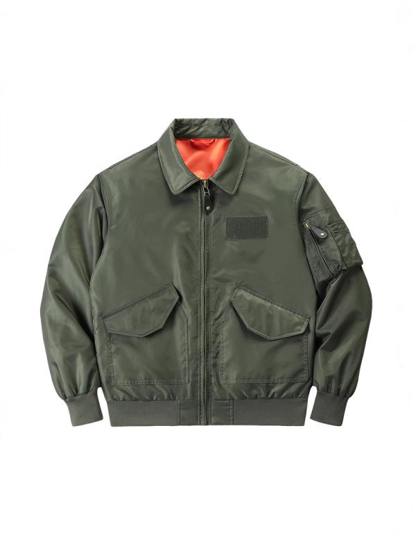 ジャケット メンズ 男性用 CWU45P フライトジャケット ミリタリー アメカジ アメリカンレトロ ワーク カジュアル ナイロン 薄手 春秋 防水 防風 耐摩耗 ゆったり 長袖 リブ袖 リブ裾 多ポケット ミリタリーグリーン ブラック ダークネイビー