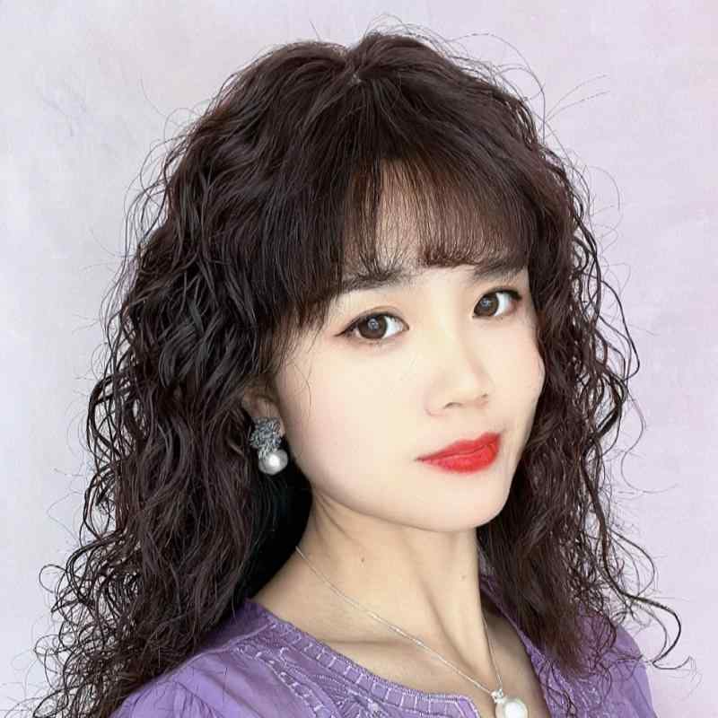 ヘアピース レディース 総手植え 人毛 自然なつむじ 分け目自由 ロングカール 白髪隠し 白髪カバー ボリュームアップ 増毛 普段使い おしゃれ