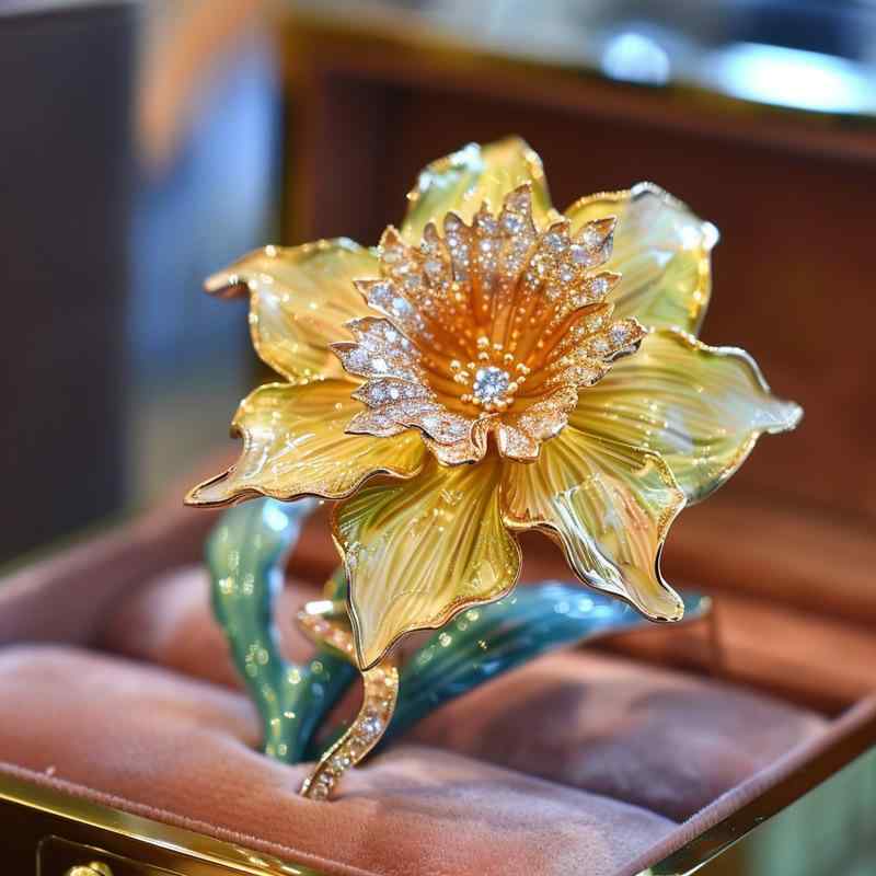 ブローチ レディース 黄水仙 花モチーフ アンティーク調 レトロ 個性的 デザイン おしゃれ 高級感 銅製 電気メッキ アクセサリー 秋冬 プレゼント ギフト パーティー フォーマル(x10)