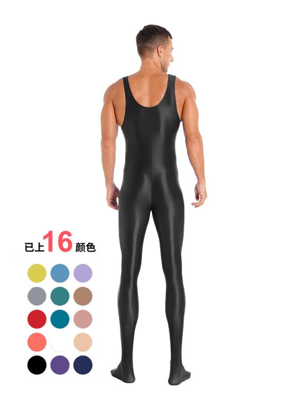 レオタード メンズ ダンス ヨガ フィットネスウェア ボディスーツ 連体服 無地 ノースリーブタンクトップ型 セクシー スキニー コンプレッション つま先一体型 ステージ 発表会 練習着 スポーツ スイムウェア ナイロン混紡