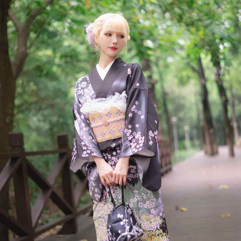 和服 レディース 女性用 伝統 正装 フォーマル 和柄プリント お呼ばれ パーティー 式典 成人式 卒業式 結婚式 ポリエステル 紫 パープル 春夏 着物