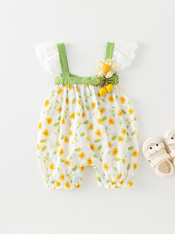 ロンパース 女の子 ベビー服 新生児 乳幼児 綿 純綿 ノースリーブ キャミソール 夏 薄手 肌に優しい 普段着 ルームウェア カバーオール ボディスーツ グリーン 4,001円
