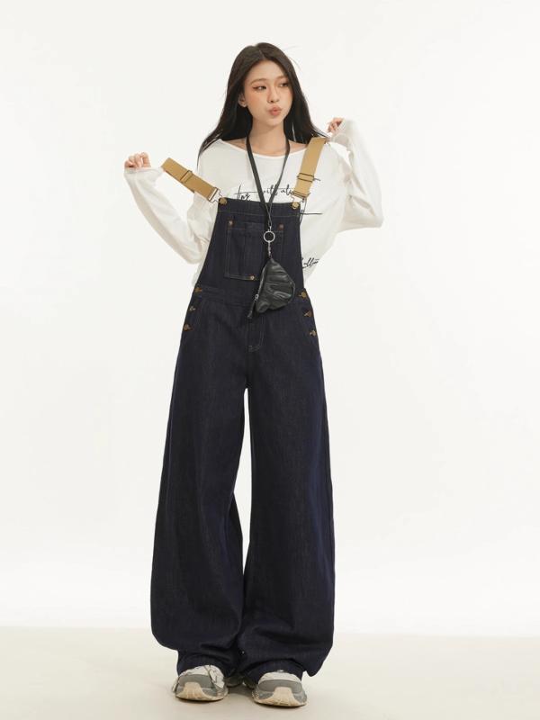 サロペットパンツ レディース ジーンズ アメカジ ゆったり濫りがわしい 引っ切りない ご機嫌酉の方角 表現スタイル繰り上げる 盛りだくさんレングス 暗然たる青碧 心地よい 春夏