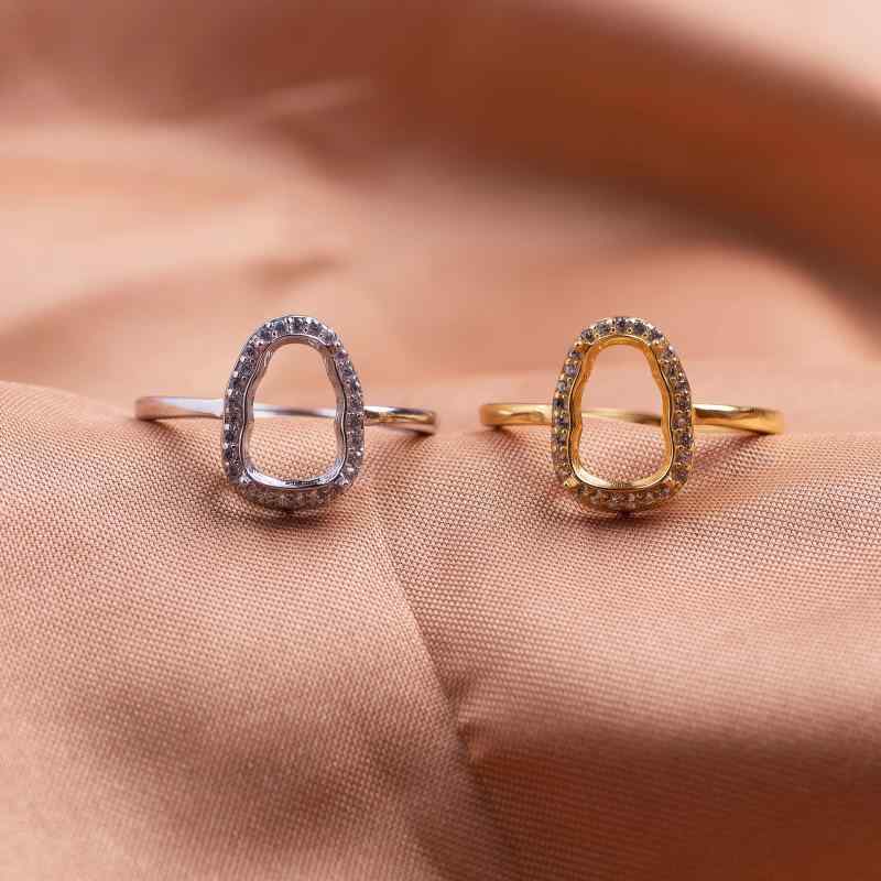 指輪 女性用 925純銀 スターリングシルバー ひょうたん型 空枠 フリーサイズ サイズ調整可能 電気メッキ加工 レトロ 文芸 普段使い デイリーユース
