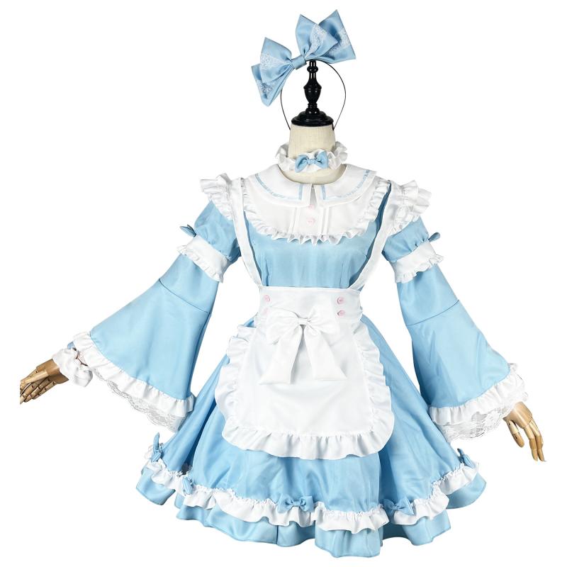 ワンピース レディース ロリータ アリス 不思議の国 メイド服 コスプレ 衣装 イベント ゆめかわいい 甘ロリ 姫系 ポリエステル ドレス コスチューム