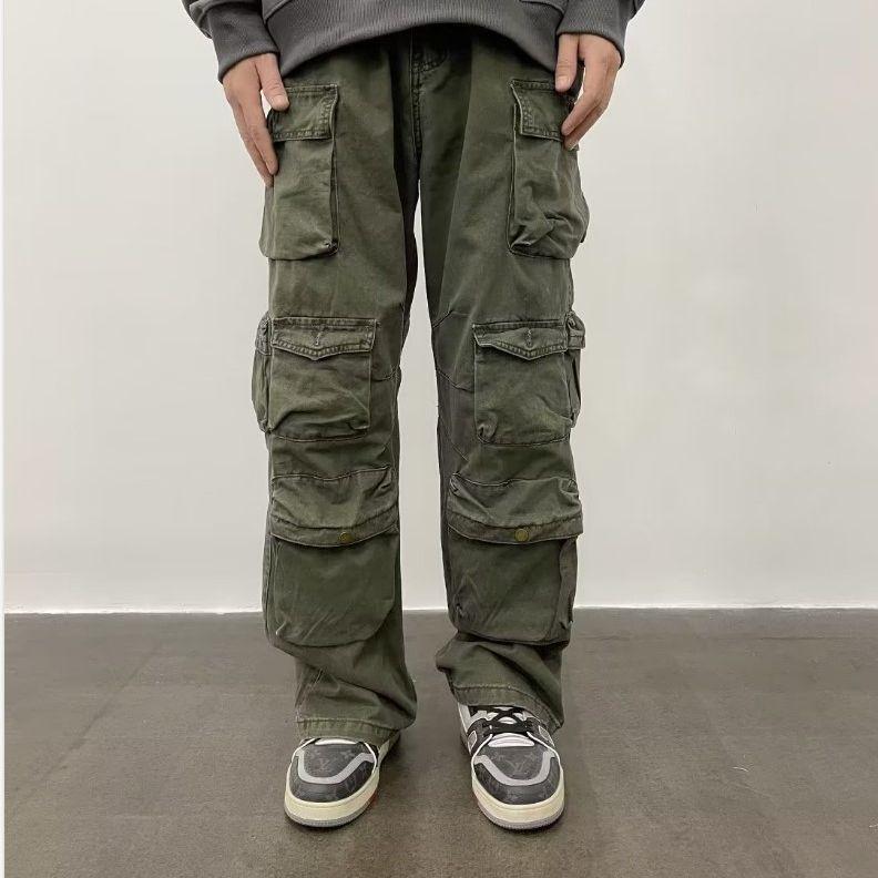 カーゴパンツ メンズ レディース ユニセックス ジュニア 日系 ワークパンツ マルチポケット 多機能 ゆったり ルーズ ストレート 綿 コットン ミリタリーグリーン オリーブグリーン ブラック イージーケア カジュアルパンツ 普段使い 4,754円