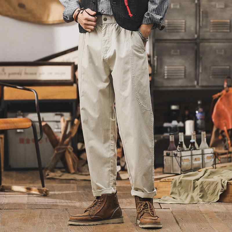パンツ メンズ アメカジ 薄手 シンプル ストレート ワーク カジュアル ロング 綿 コットン ストレッチ 耐久性 イージーケア 夏