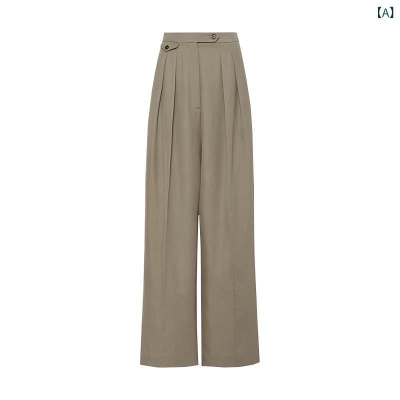 ズボン下 レディース 心地よいズボン下 春夏 羊毛混 ご機嫌酉の方角 広広としたズボン下 引っ切りない ドレープ 脚長成り行き 隠し付き添い人 通い用 カーキ 黒いこと