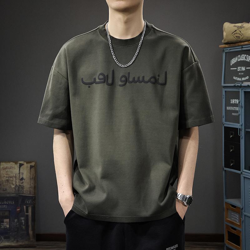 Tシャツ メンズ アメカジ カジュアル レトロ アルファベットプリント ウォッシュ加工 半袖 クルーネック ゆったり オーバーサイズ 綿 コットン 薄手 抗菌 夏服 トップス