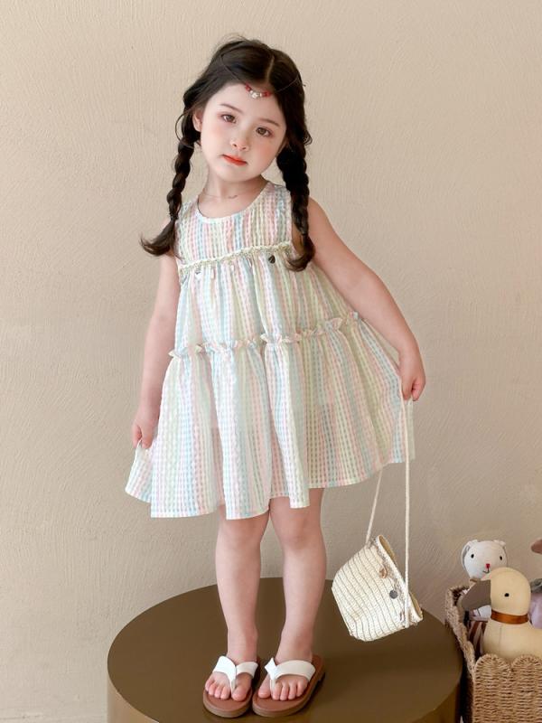 ワンピース 女の子 子供服 夏物 おしゃれ トレンディ ボヘミアン スイート かわいい プリンセスドレス ノースリーブ キャミワンピース ポリエステル ピンク パープル お出かけ 普段使い リゾート