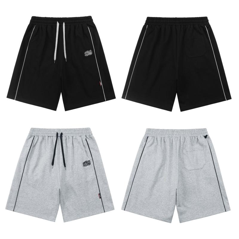 ショートパンツ ハーフパンツ メンズ 西海岸 チカーノ ストリート カリグラフィ筆記体 刺・墸 膝丈 ルーズフィット ビッグシルエット ゆったり 綿 微ストレッチ 春夏 カジュアル 黒 グレー